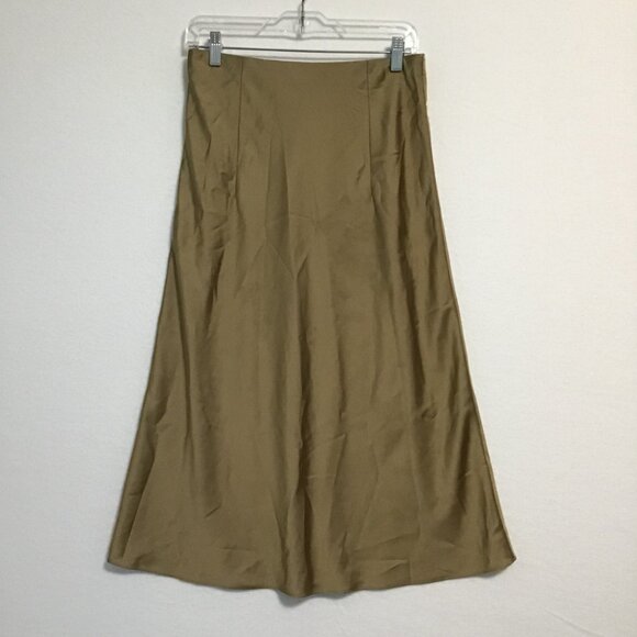 J. Crew Metallic Gold Gwyneth Slip Skirt Size S - Picture 2 of 7